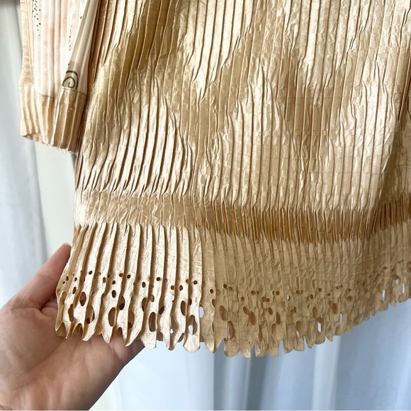 Jeanne Marc Vintage Pleated Blazer Jacket and Laser Cut Skirt Set Sz Medium - Picture 5 of 16